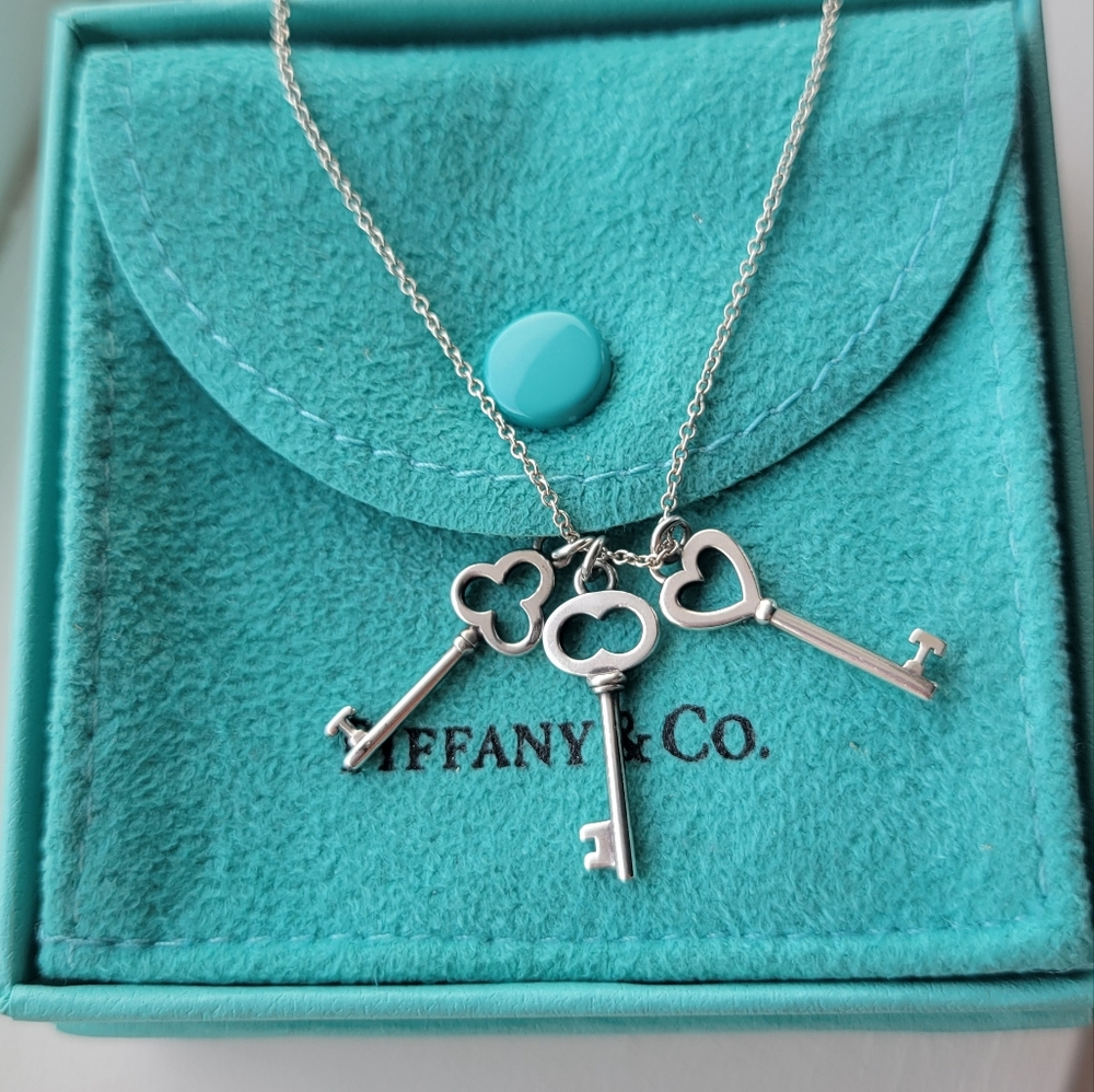 Tiffany & Co. Three Key Sterling Silver Necklace